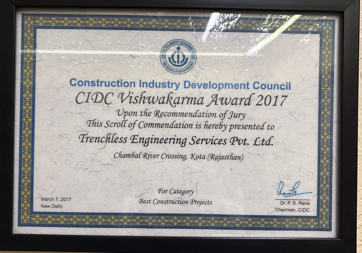 CIDC Vishwakarma Award — Chambal River Crossing — Construction Industry Development Council
