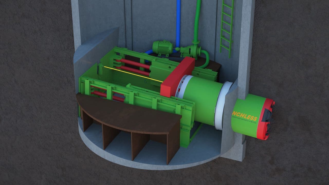 Step 2 — Boring & Spoil Removal — TESPL trenchless engineering equipment and operations