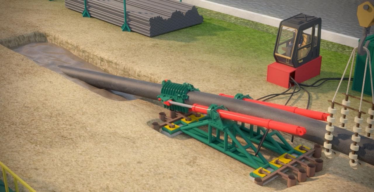 Step 2 — Pipe Thruster Deployed — TESPL trenchless engineering equipment and operations